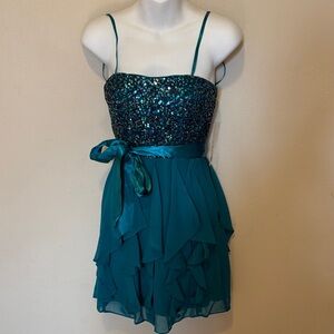 Hailey Logan Teal Sequin Dress